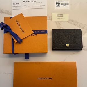 Black Luis Vuitton Monogram Empreinte Business Card Holder